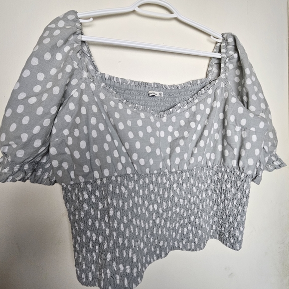 Abercrombie & Fitch Dot Smocked Top, XXL - Picture 4 of 9